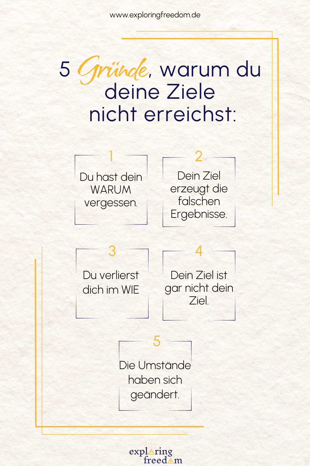 5 Gründe, warum du deine Ziele nicht erreichst